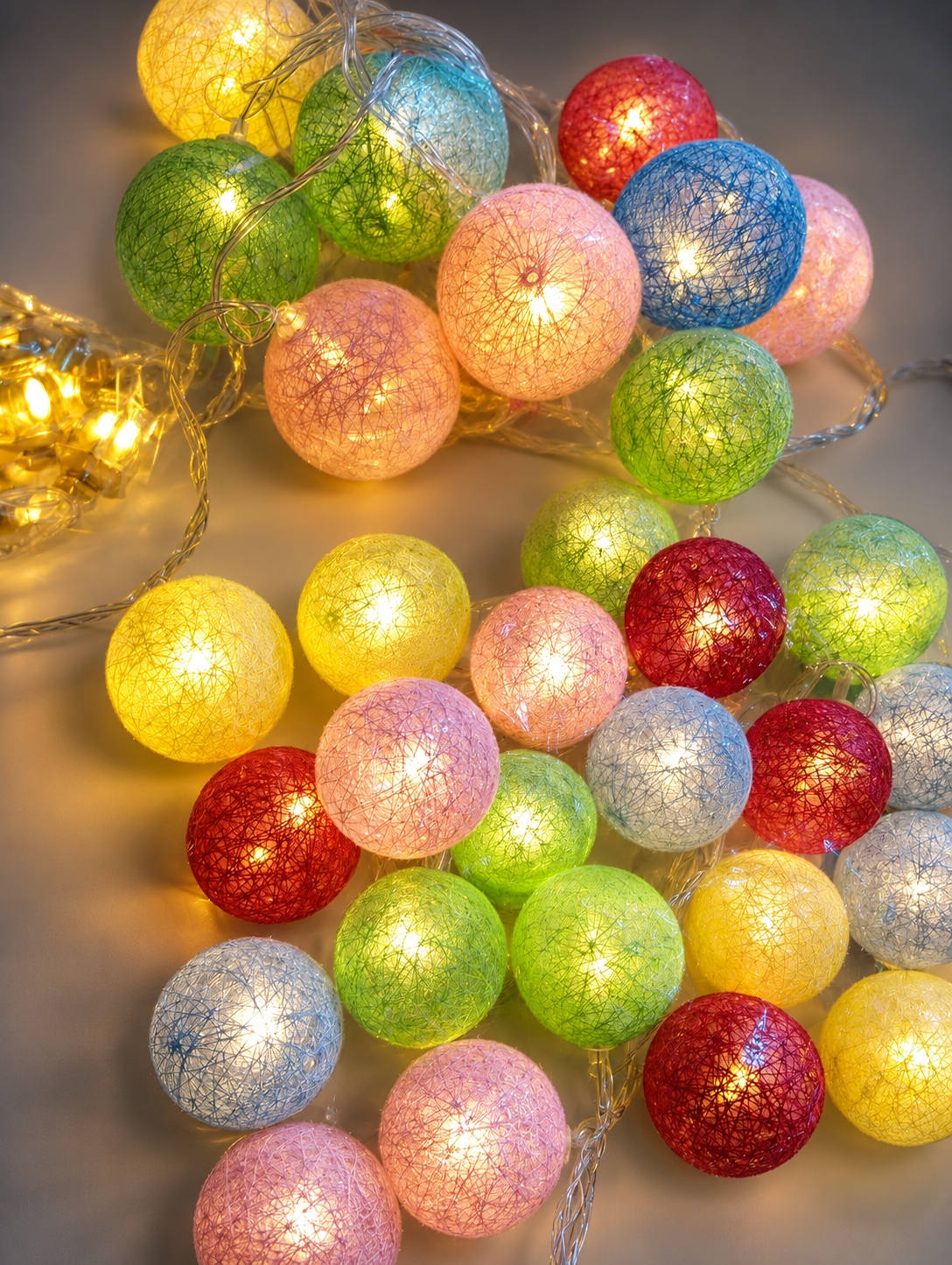 Cotton Ball Fairy String Light – Multicolor Decorative LED Lights