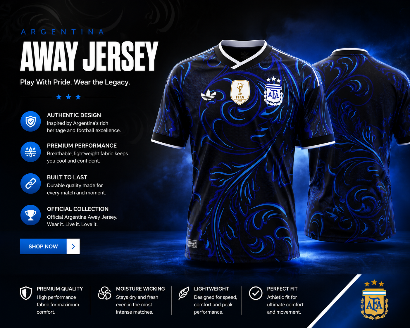 Argentina 2026 Away Jersey – Premium Black Edition