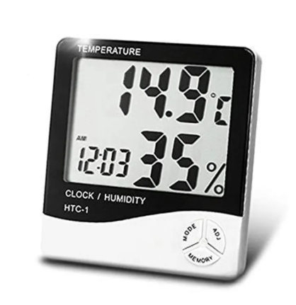 Digital Room Temperature & Humidity Meter Clock Lcd Display HTC-1