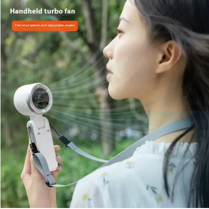 Turbo Fan HandheldRechargeable Fan Portable Mini Hand Fan USB Rechargeable Foldable Hanging Neck Fan 3600mAh USB Mini Portable Small Turbo Fan